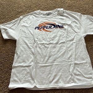 White short sleeve, Pepperdine champion T-shirt, extra large new with tags
